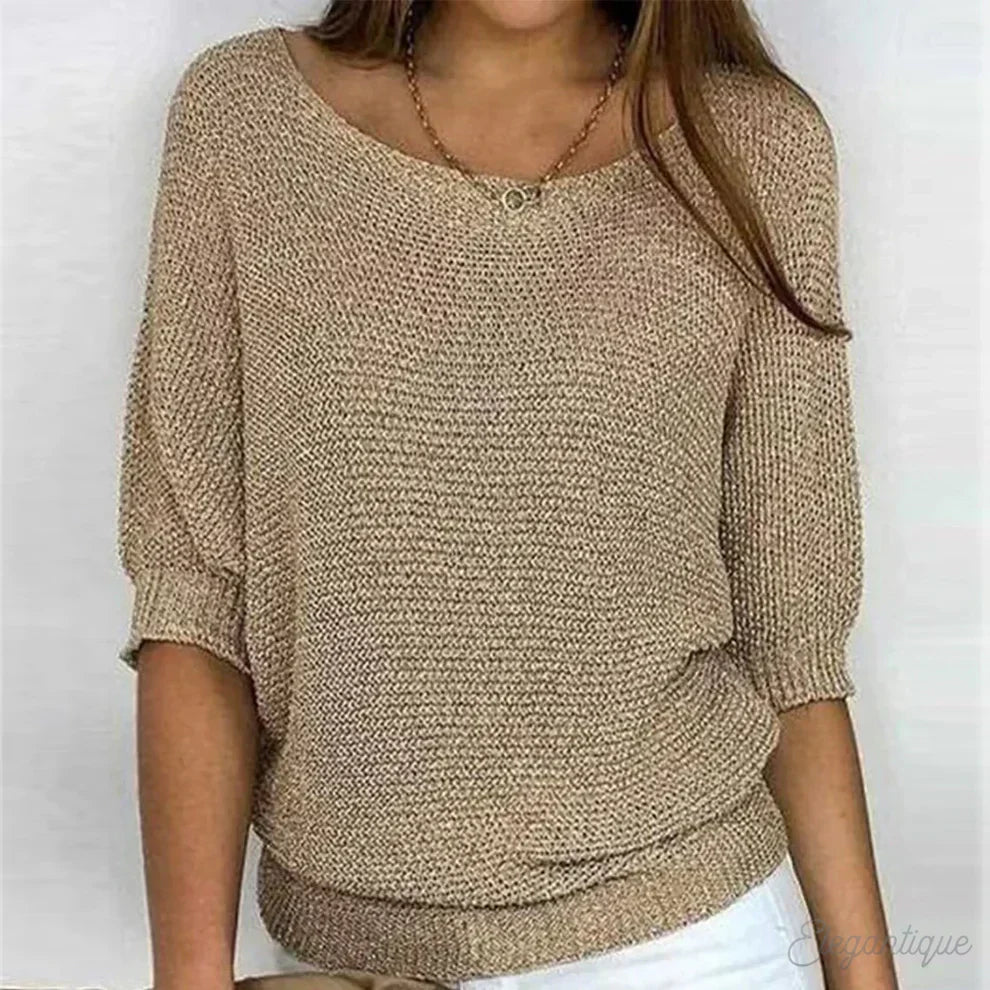 Women knit sweater with cable pattern, soft cosy fit