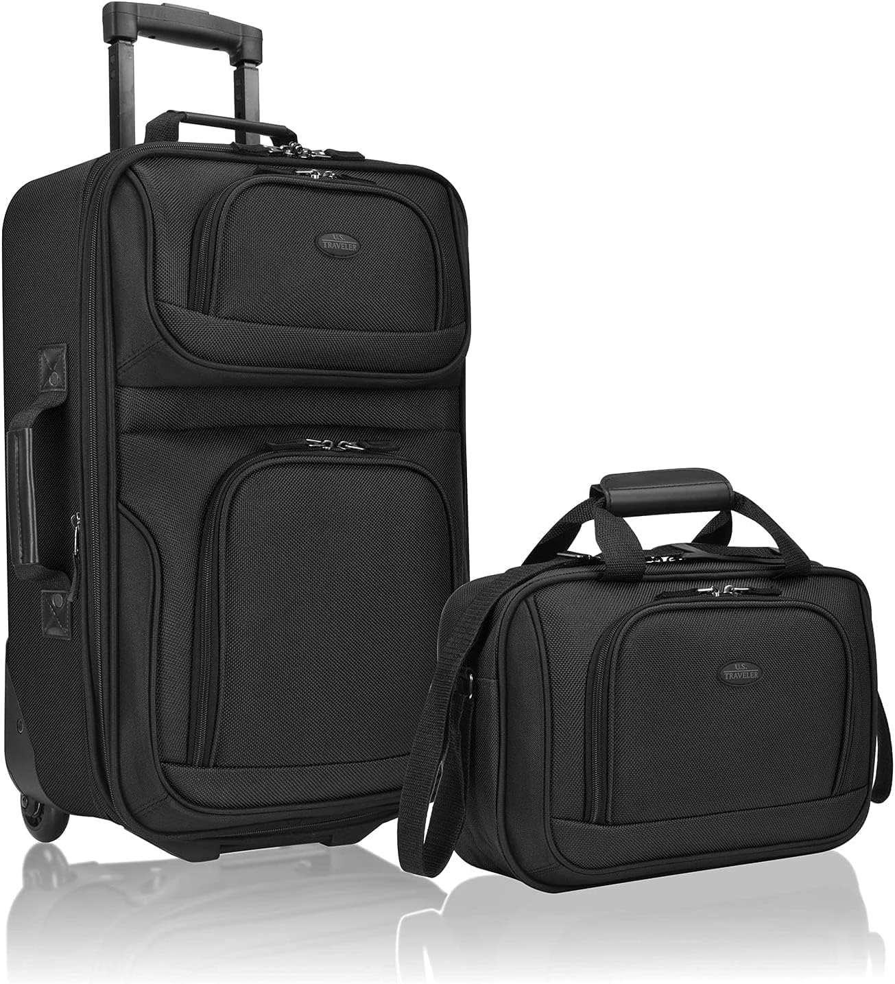 2-piece luggage set | Soft, expandable | Rolling wheels