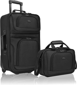2-piece luggage set | Soft, expandable | Rolling wheels