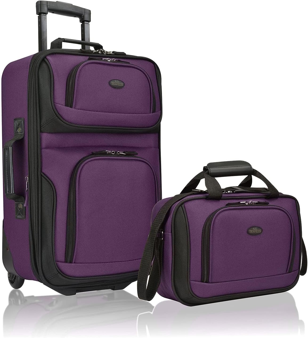 2-piece luggage set | Soft, expandable | Rolling wheels