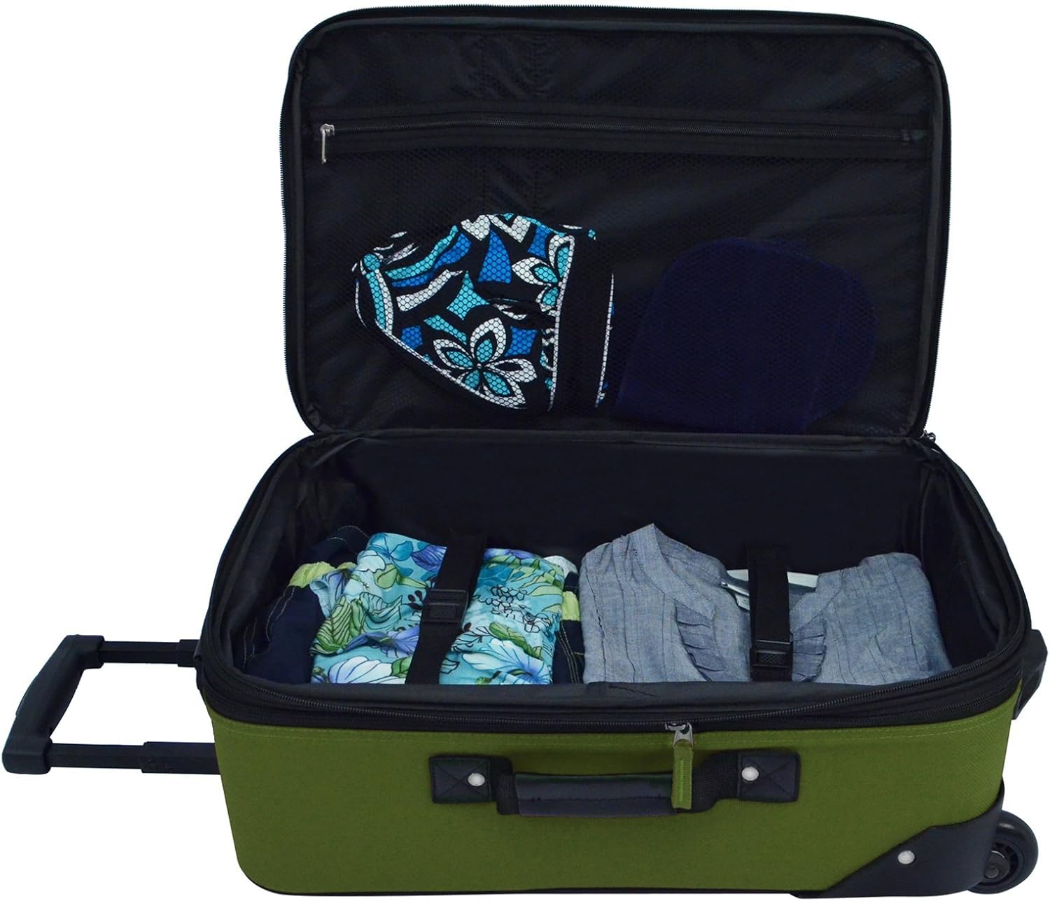 2-piece luggage set | Soft, expandable | Rolling wheels