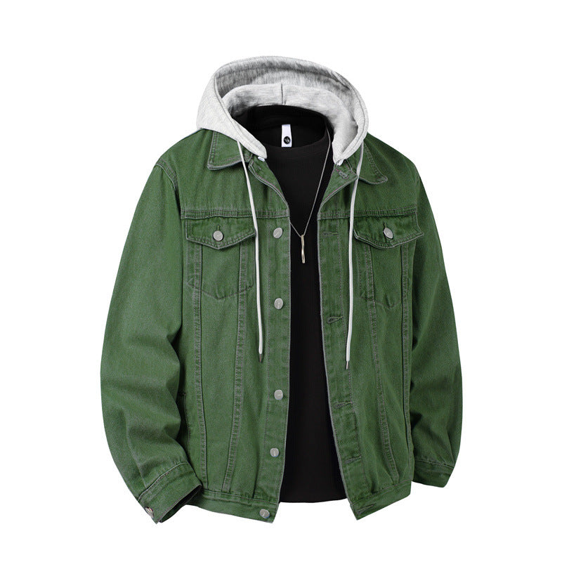 Men hooded jacket with chest pockets regular fit casual
