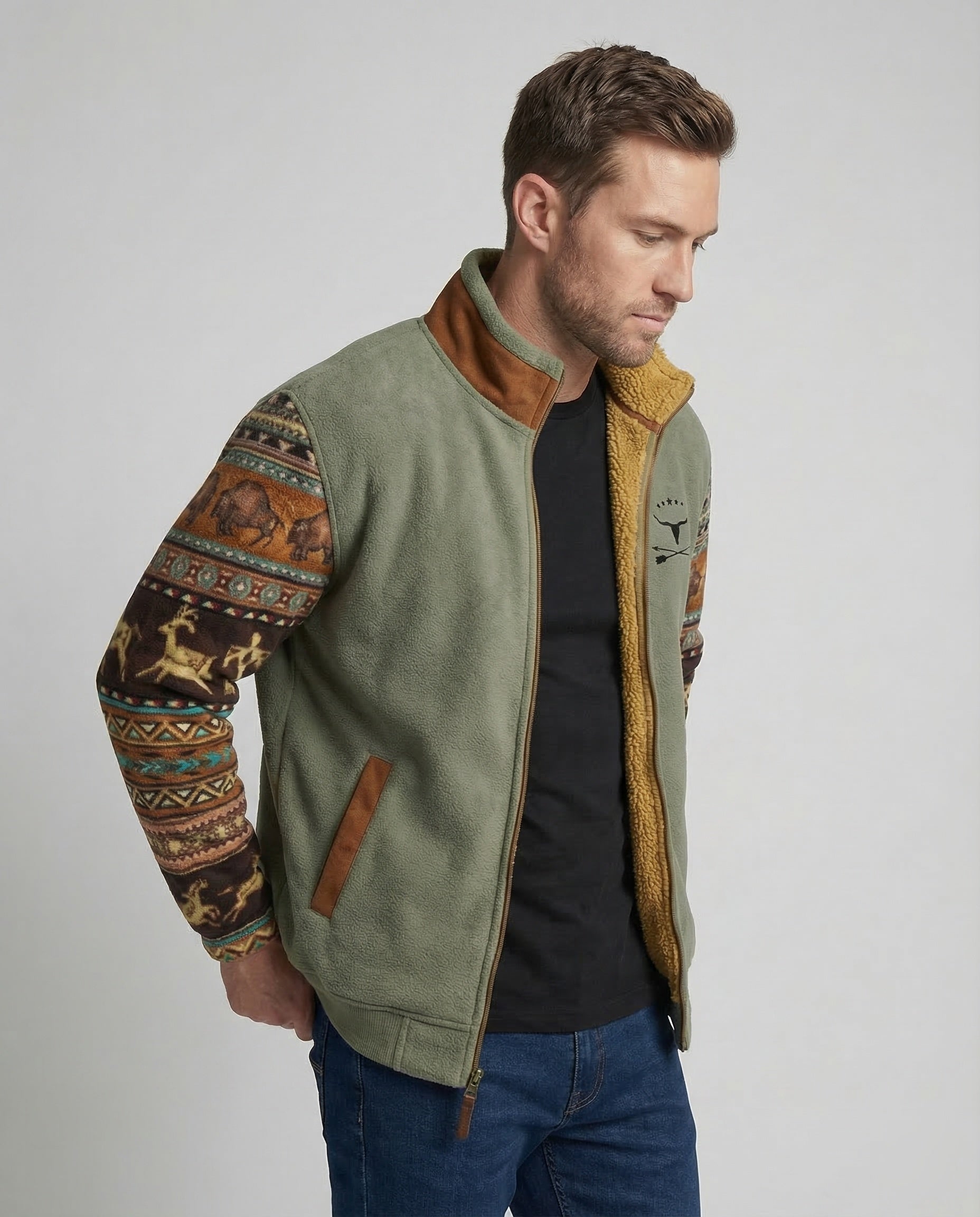 Men's Merino Fleece Jacket for Outdoor Warmth & Comfort