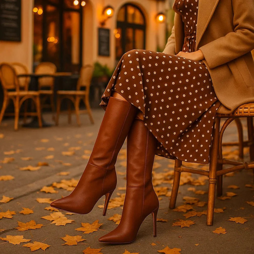 Valentina - Elegant Suede Ankle Boots - High Heels