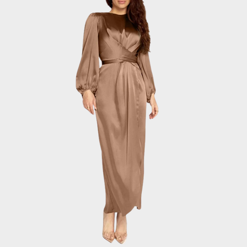 Evening Dress | Long Satin, Flattering Fit | Elegant Wear