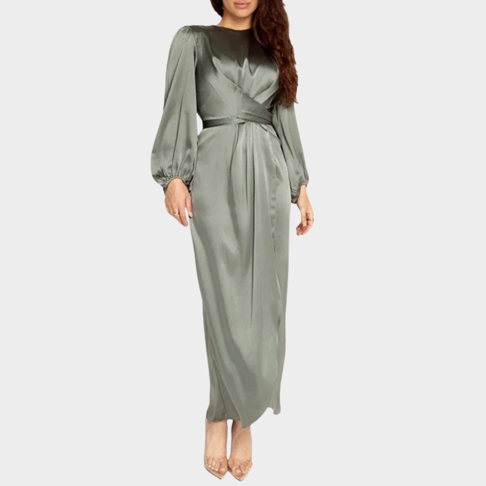Evening Dress | Long Satin, Flattering Fit | Elegant Wear