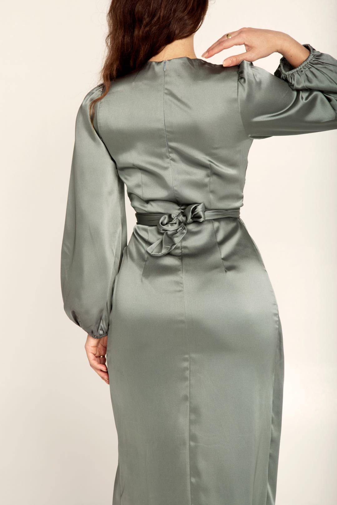 Evening Dress | Long Satin, Flattering Fit | Elegant Wear