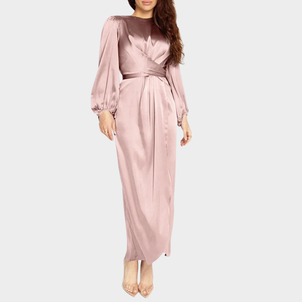 Evening Dress | Long Satin, Flattering Fit | Elegant Wear