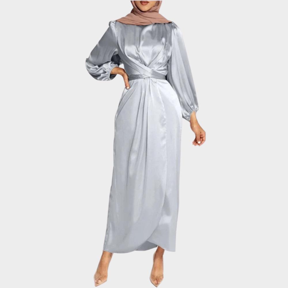 Evening Dress | Long Satin, Flattering Fit | Elegant Wear