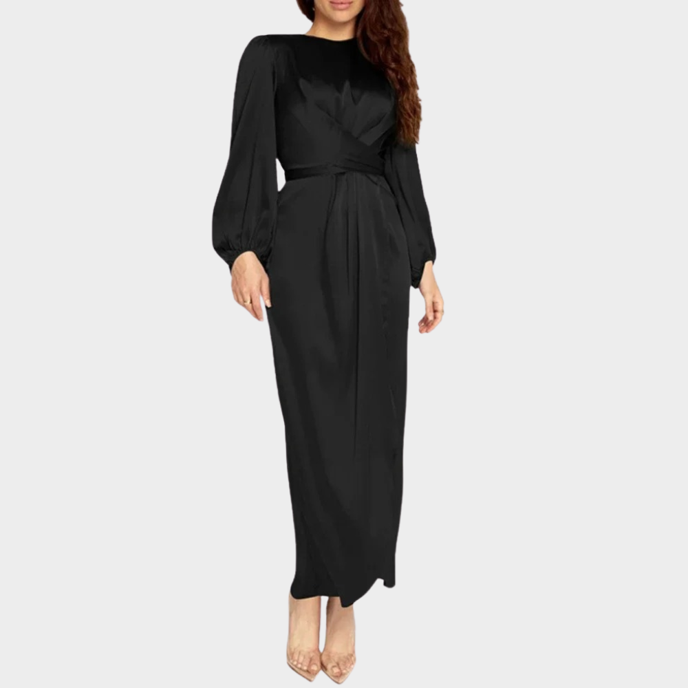 Evening Dress | Long Satin, Flattering Fit | Elegant Wear