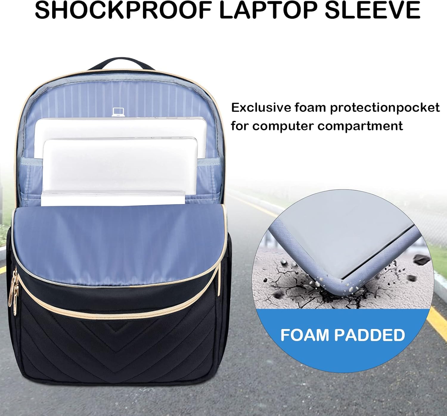 Laptop Backpack for Women | Waterproof, USB Charging, 15.6 Inch