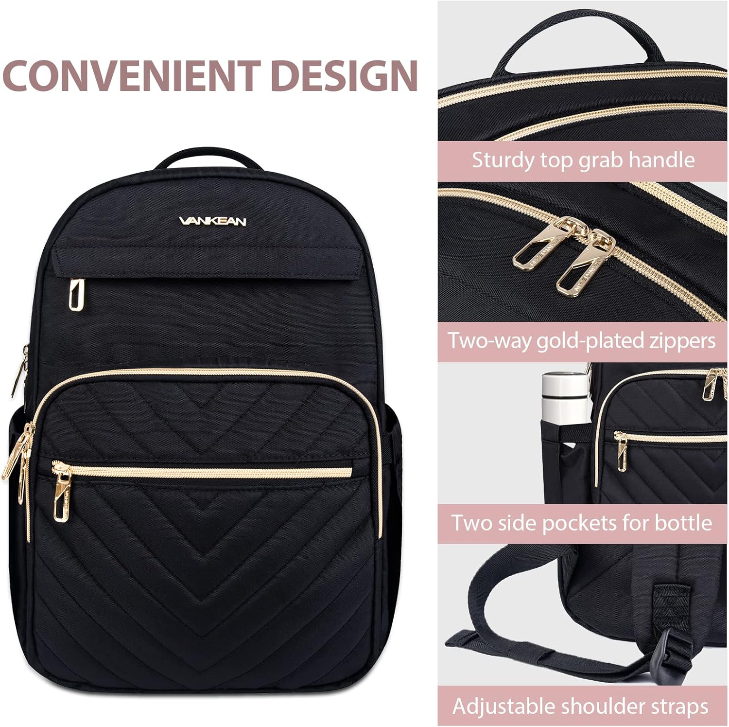 Laptop Backpack for Women | Waterproof, USB Charging, 15.6 Inch