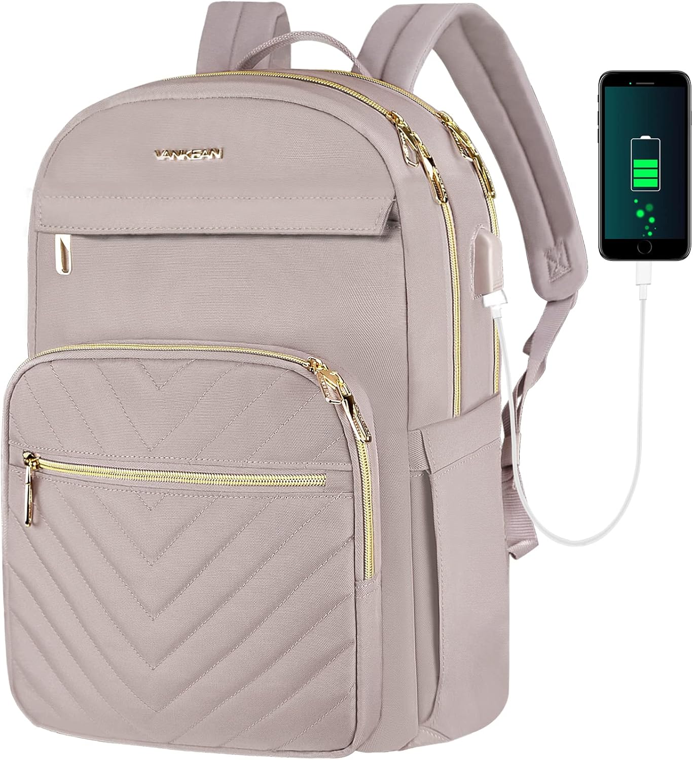 Laptop Backpack for Women | Waterproof, USB Charging, 15.6 Inch