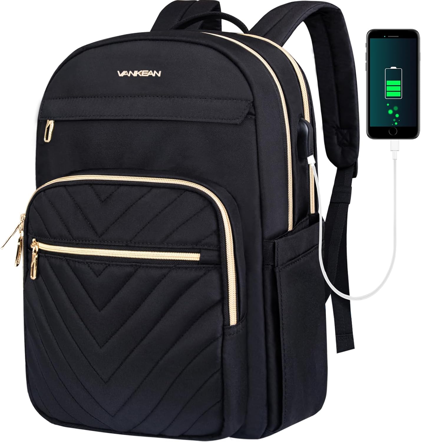 Laptop Backpack for Women | Waterproof, USB Charging, 15.6 Inch