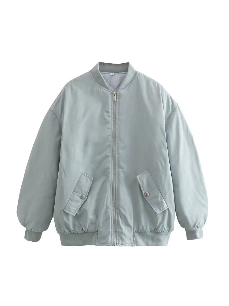 Oversized Bomber Jacket Women | Black, Relaxed Fit