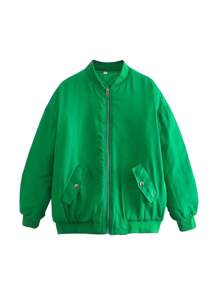 Oversized Bomber Jacket Women | Black, Relaxed Fit