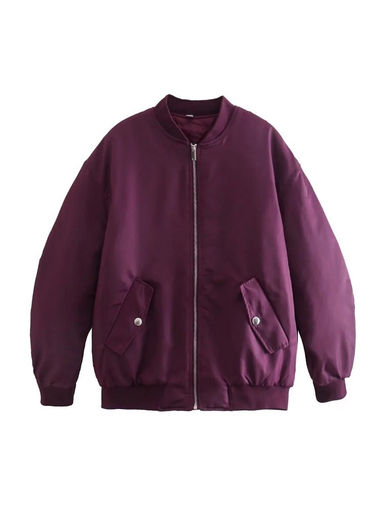 Oversized Bomber Jacket Women | Black, Relaxed Fit