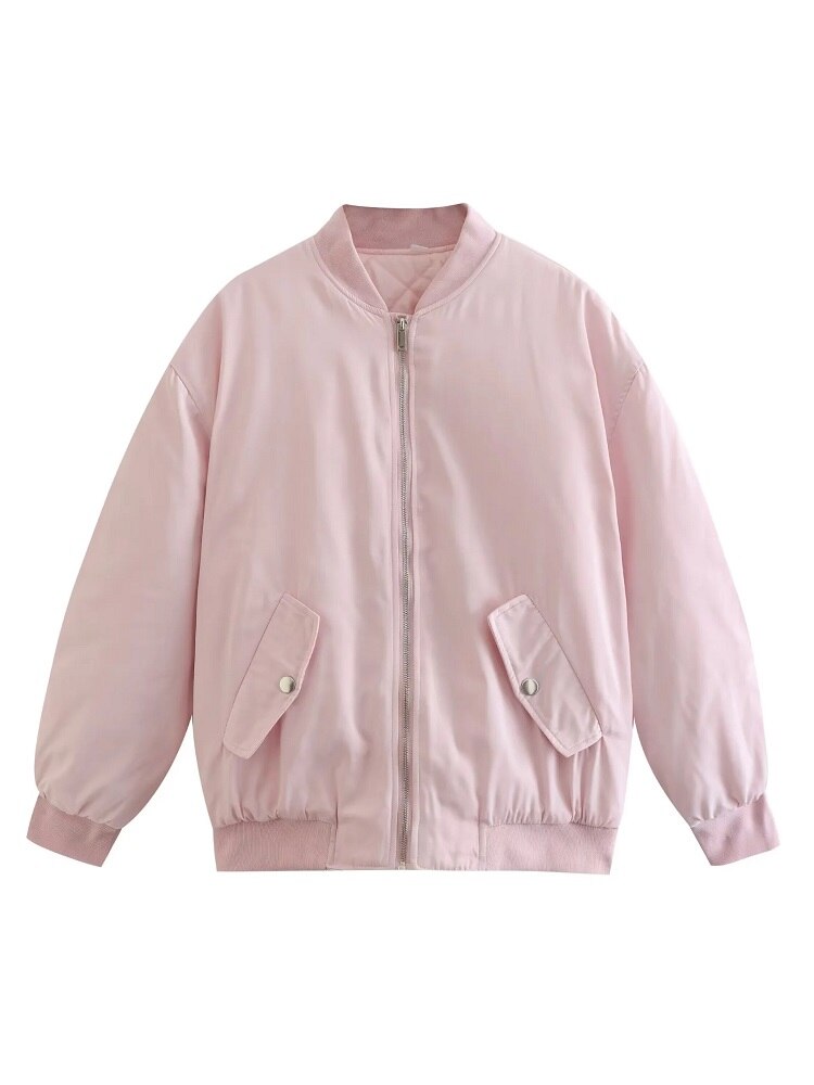 Oversized Bomber Jacket Women | Black, Relaxed Fit