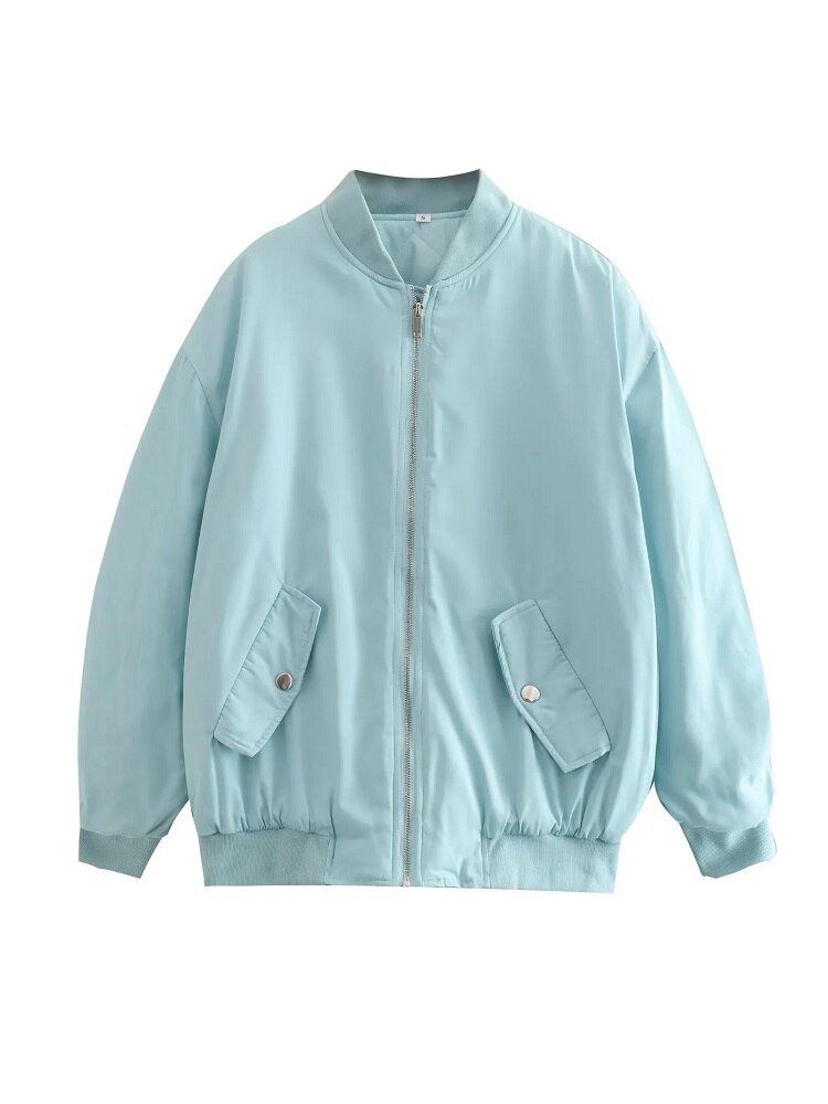Oversized Bomber Jacket Women | Black, Relaxed Fit