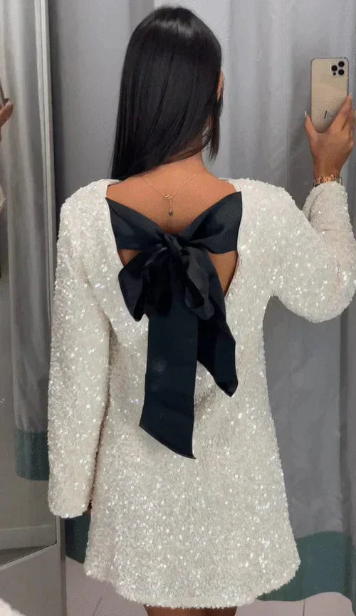 Christmas Party Dress | Women's Sequin Mini Dress, Glitter, Festive Style