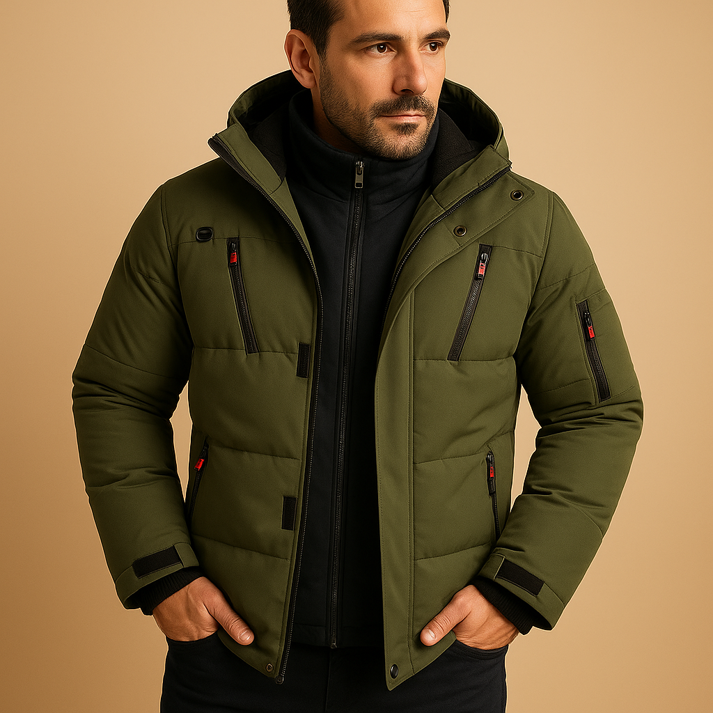 Men Quilted Winter Jacket