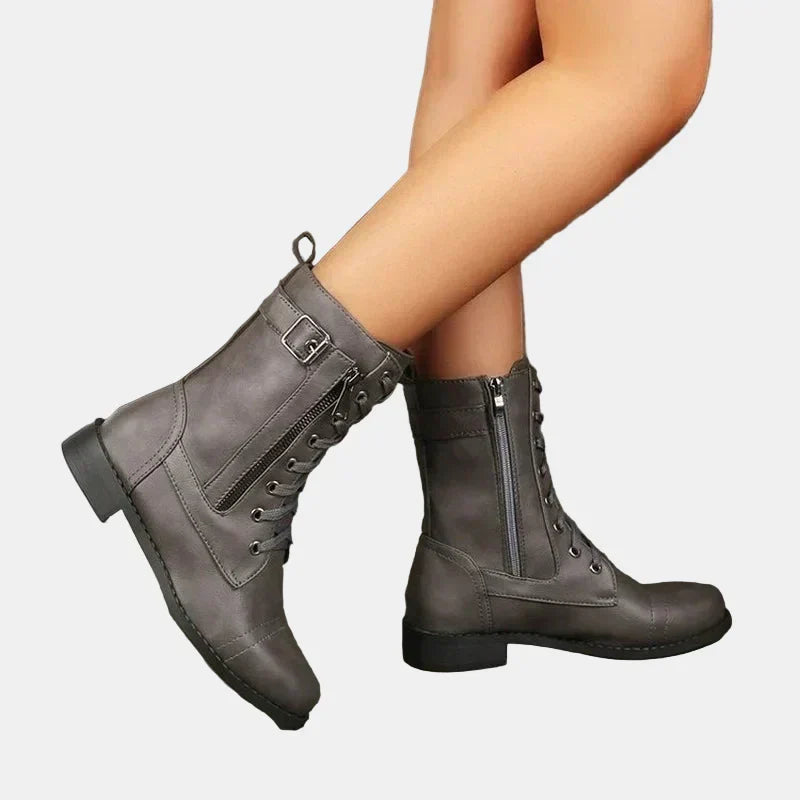 Women ortho round toe fall boots with cushioned insole slip-resistant sole