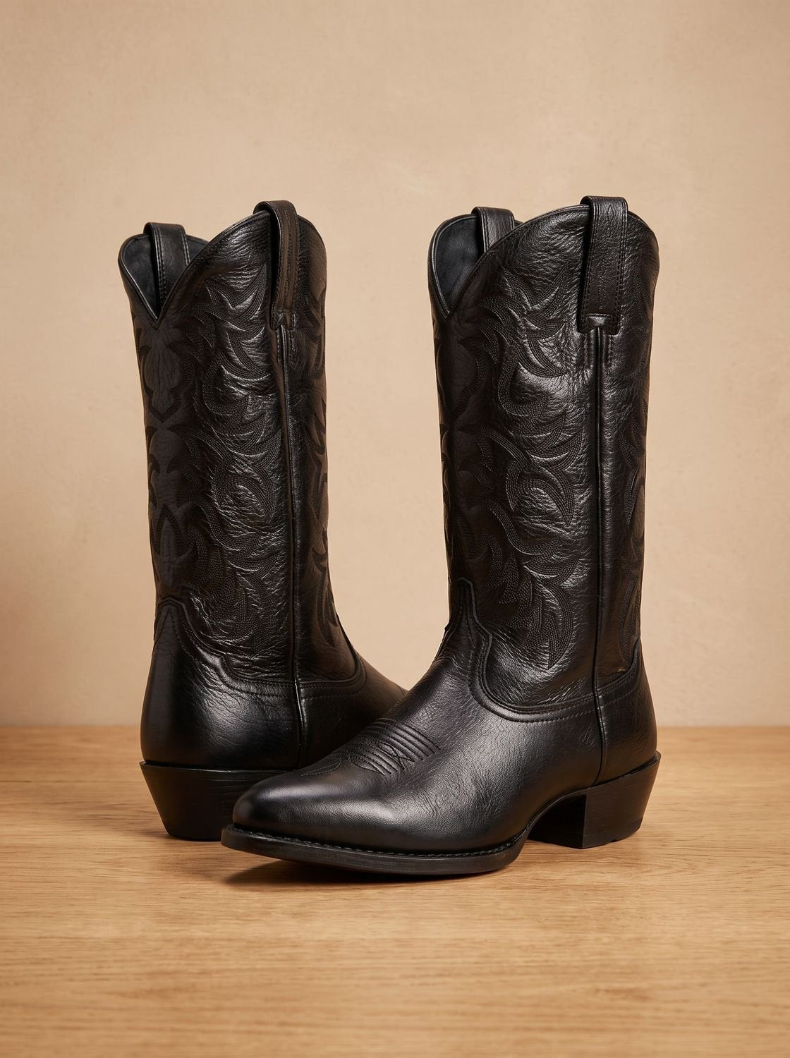 Women embroidered mid-calf block heel cowboy boots pointed toe western style