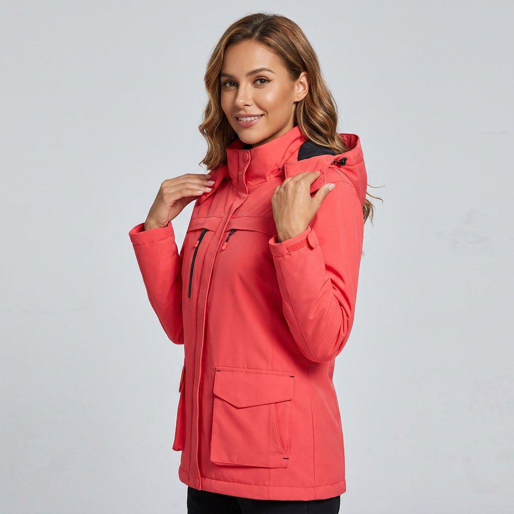Women's Heated Jacket | USB Power, 3 Heat Zones | Hooded