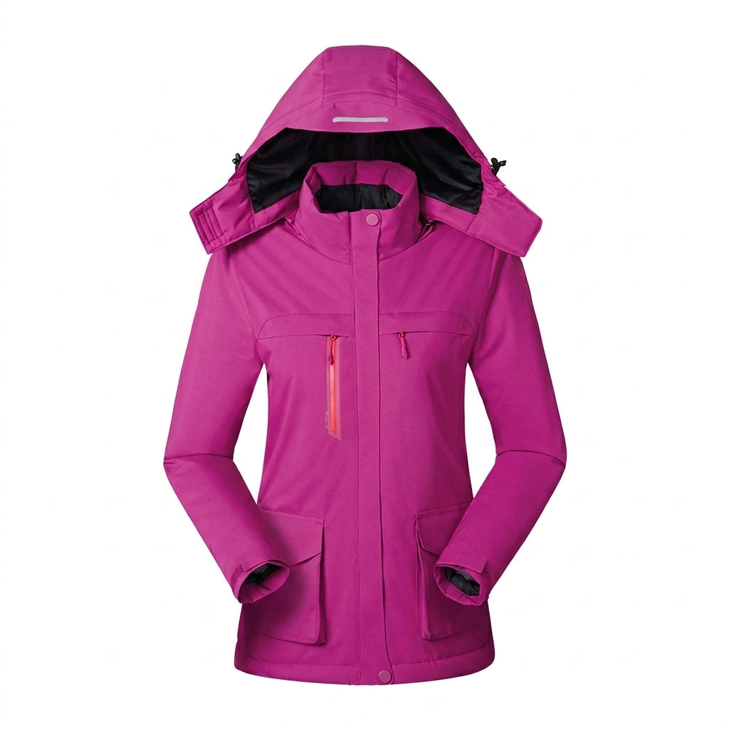 Women's Heated Jacket | USB Power, 3 Heat Zones | Hooded