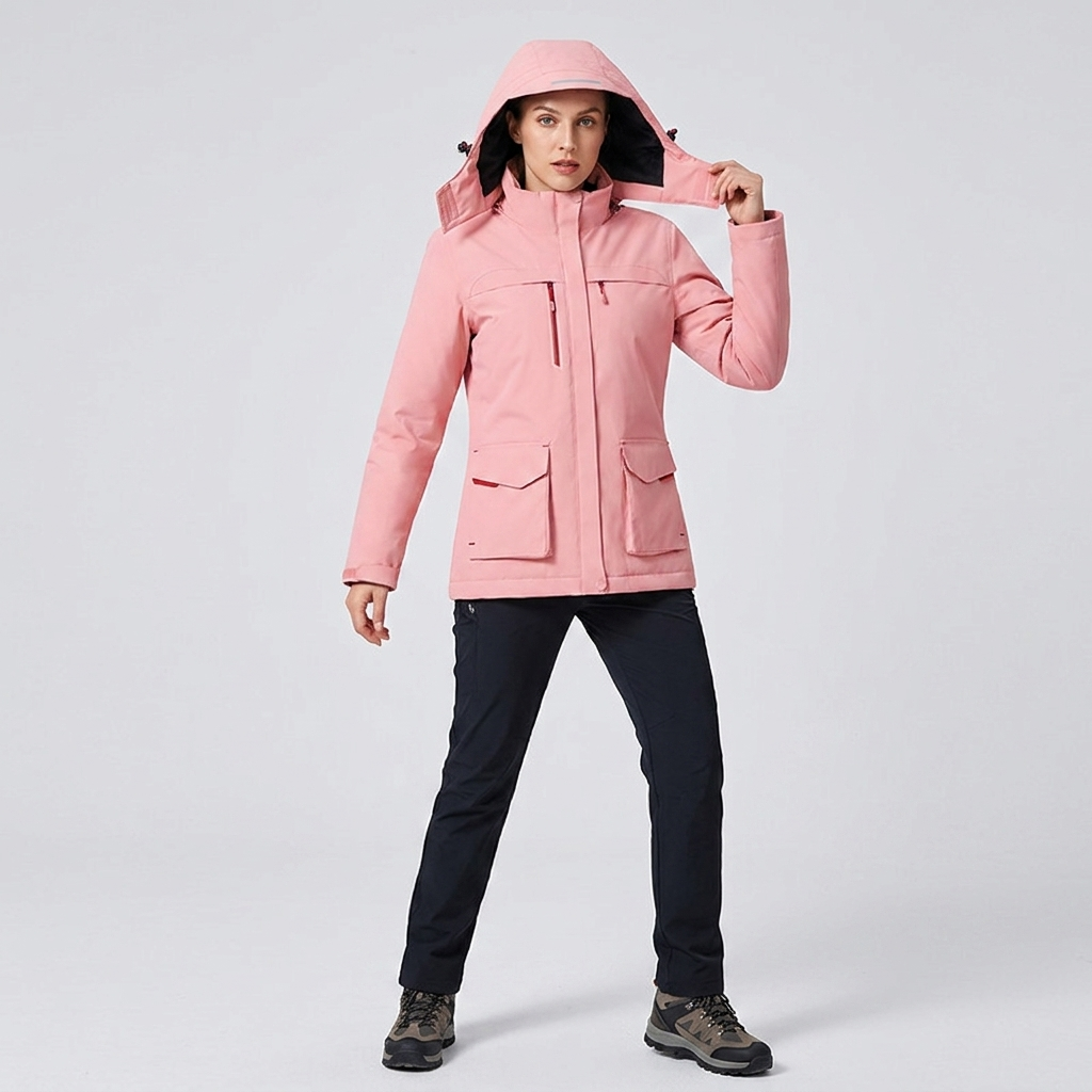 Women's Heated Jacket | USB Power, 3 Heat Zones | Hooded