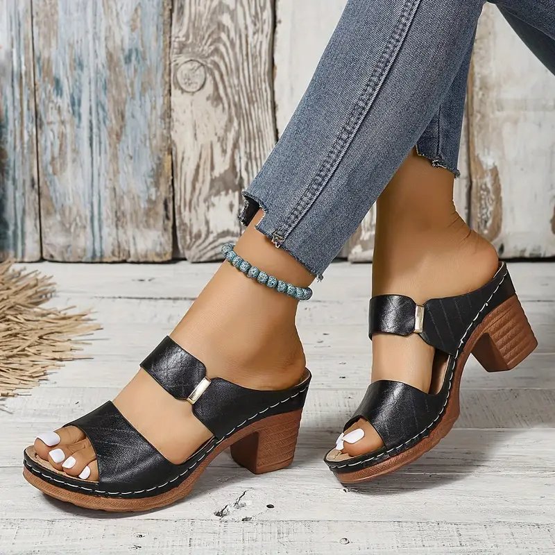 Women's Orthopedic Sandals | Leather, Cushioned Block Heel