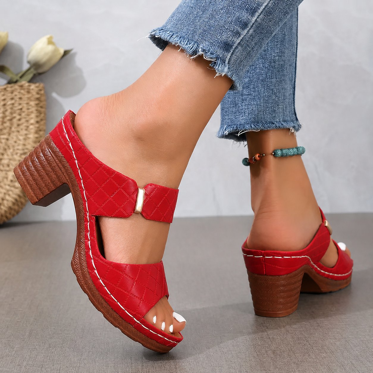 Women's Orthopedic Sandals | Leather, Cushioned Block Heel