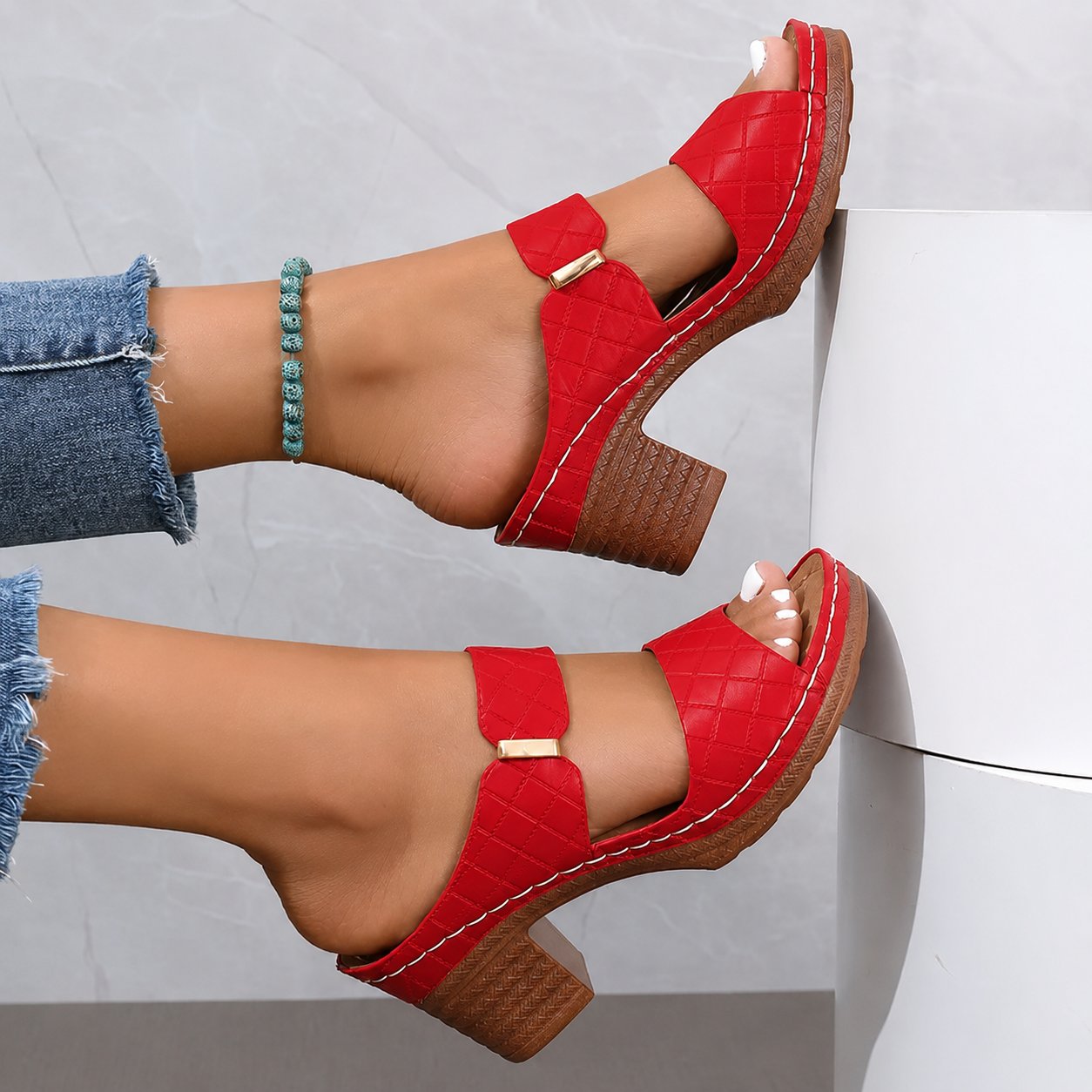 Women's Orthopedic Sandals | Leather, Cushioned Block Heel