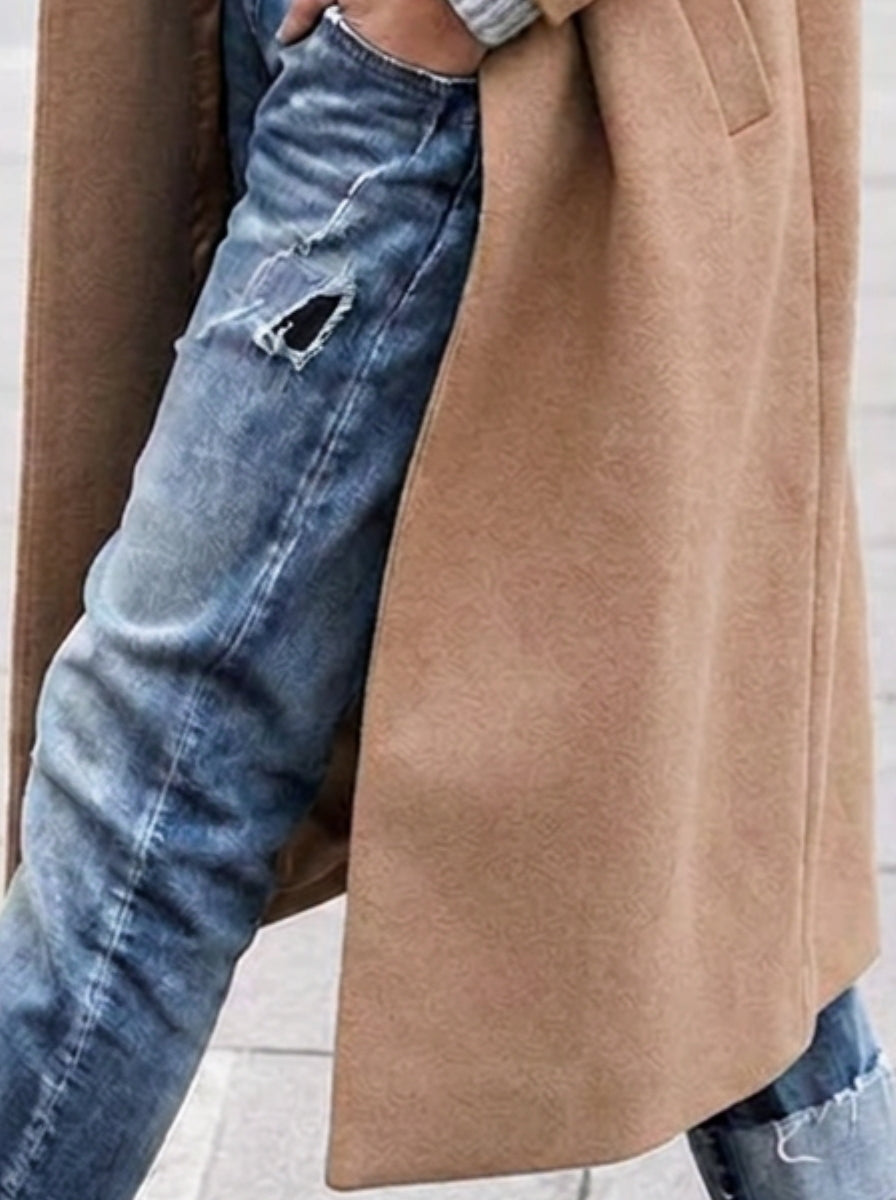 Women's Trench Coat | Oversized, Long Length, Wide Lapel