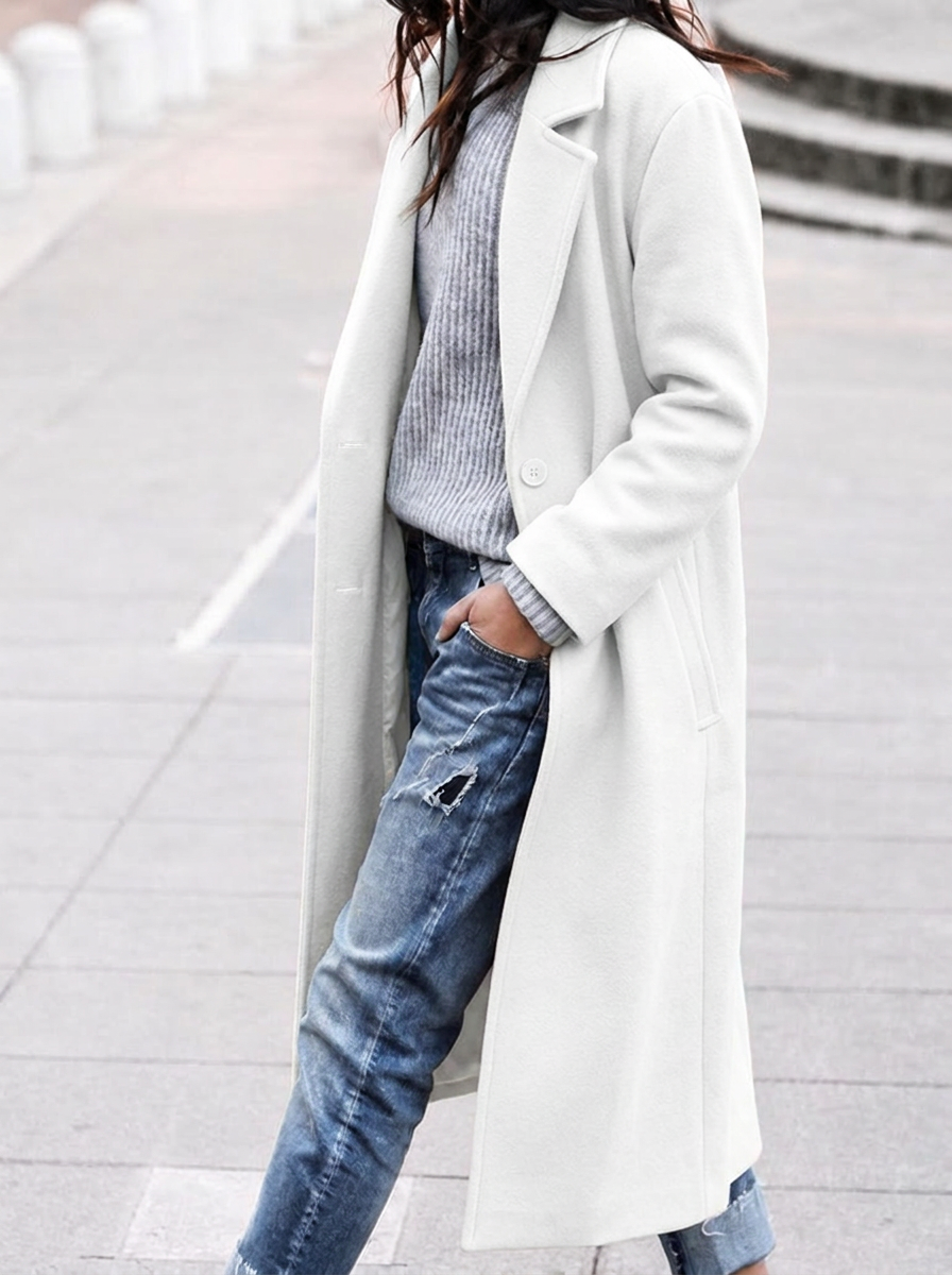 Women's Trench Coat | Oversized, Long Length, Wide Lapel