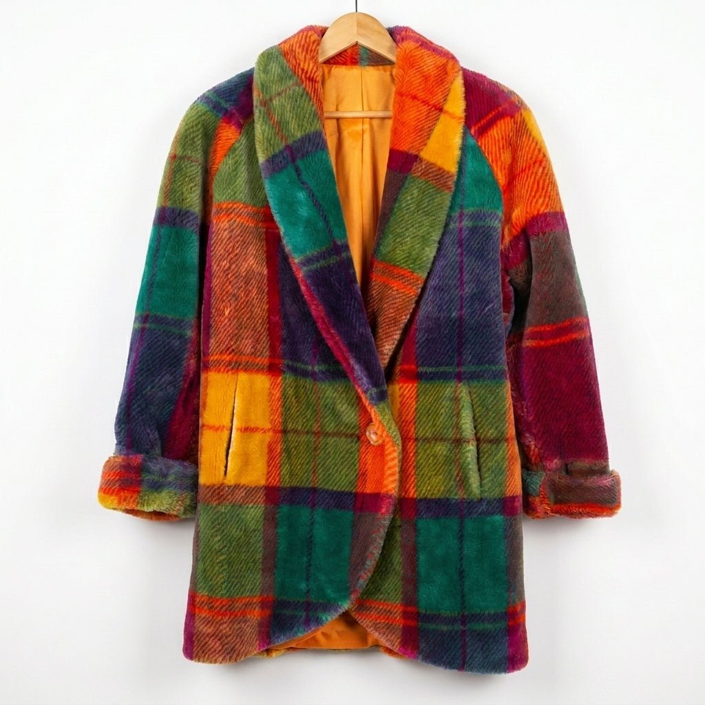 Women's Wool Coat | Oversized Plaid, Long Winter Outerwear