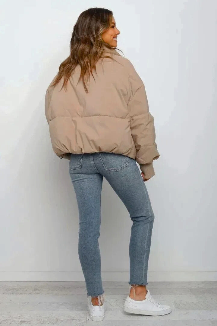 Women's Puffer Jacket | Quilted, Cropped Zip