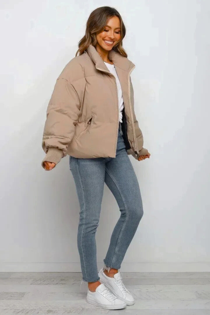 Women's Puffer Jacket | Quilted, Cropped Zip