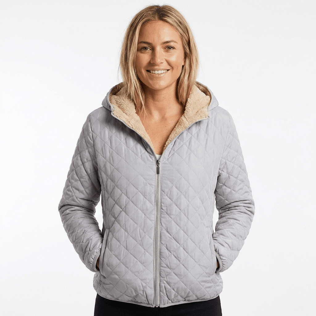 Women's Quilted Jacket | Fleece-Lined Hood, Hip-Length | Lightweight Winter Coat