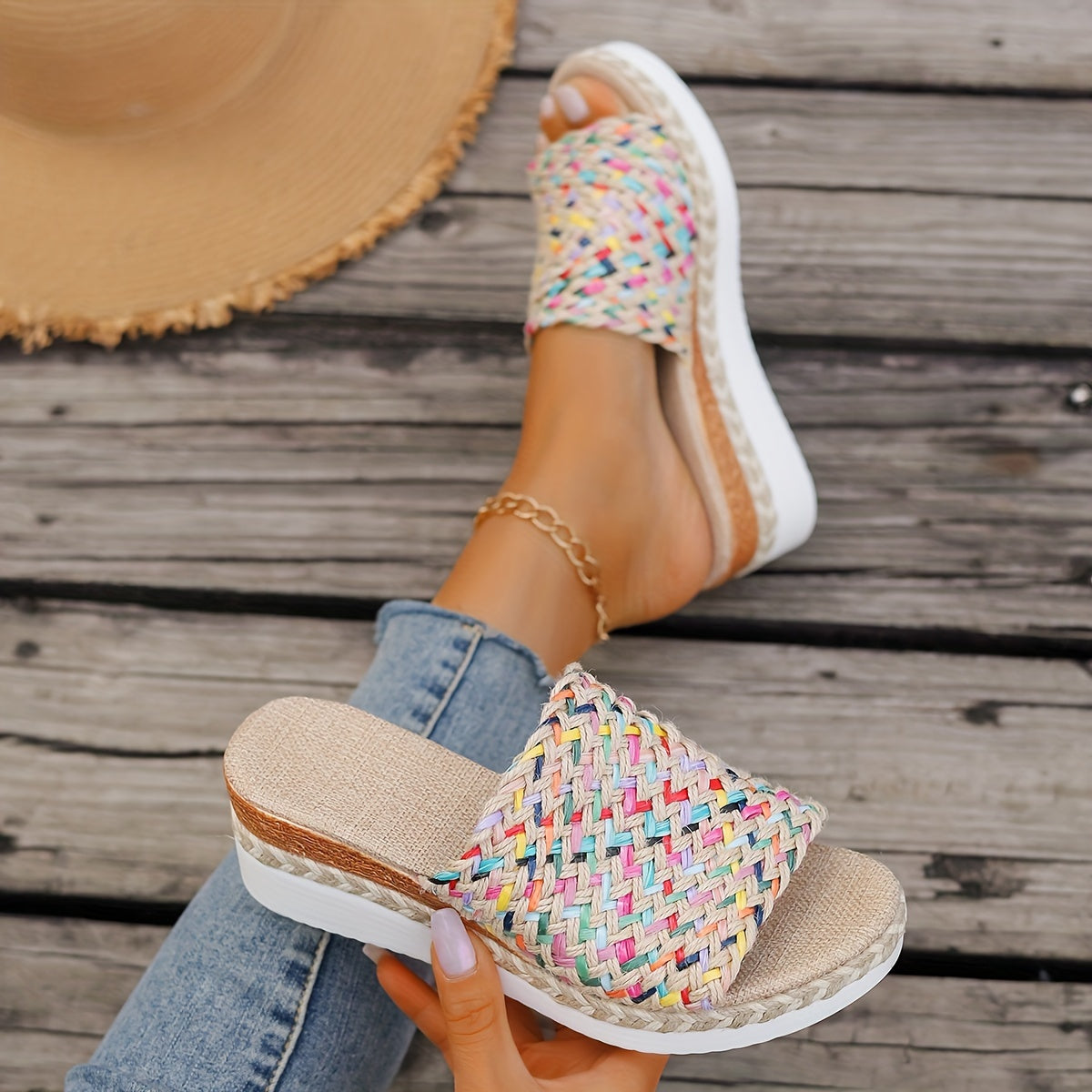 Women's Sandals | Wedge Sole, Woven, Open Toe