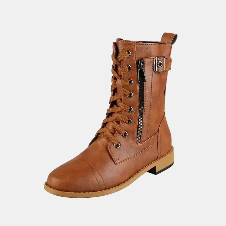 Women ortho round toe fall boots with cushioned insole slip-resistant sole